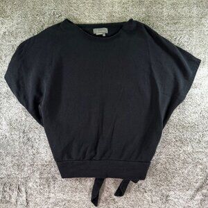 Anthropologie Open Back Muscle Sweater Tank Sz L Black